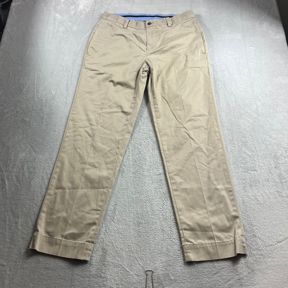 Brooks Brothers Advantage Chino Regular Fit Khaki Pants Mens 32x30 Tan Stretch